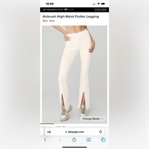 White flare leggings from Alo yoga